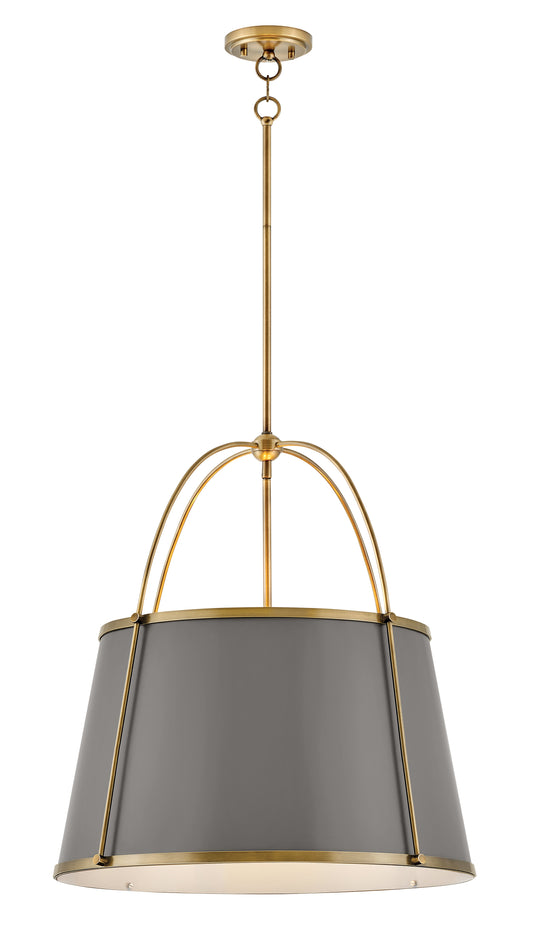 Clarke Medium Drum Chandelier In Dark Brass Finish