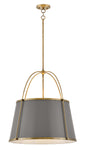Clarke Medium Drum Chandelier In Dark Brass Finish