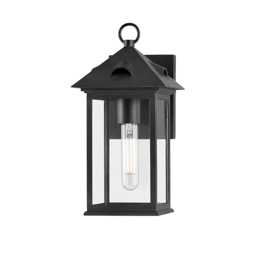 CORNING Exterior Wall Sconce with FORGED IRON Finish