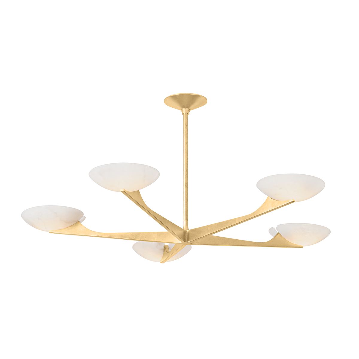 MALACHITE Chandelier In Vintage Gold Leaf Finish