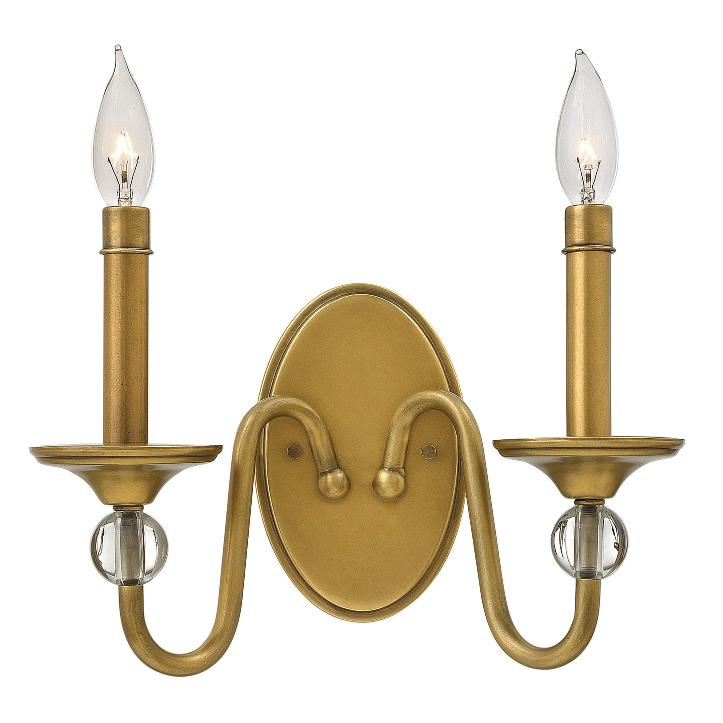 Eleanor Small Two Light Sconce In Light Brass Finish