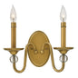 Eleanor Small Two Light Sconce In Light Brass Finish