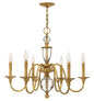 Eleanor Medium Single Tier Chandelier In Light Brass Finish