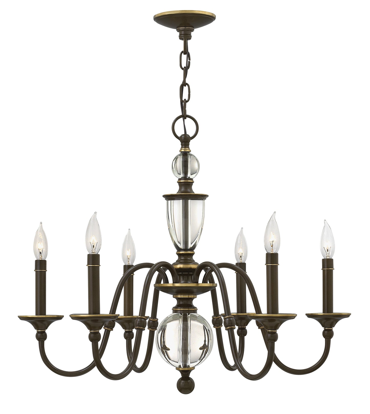 Eleanor Medium Single Tier Chandelier In Light Bronze Finish