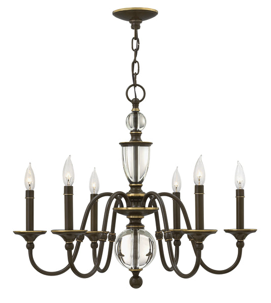 Eleanor Medium Single Tier Chandelier In Light Bronze Finish