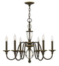 Eleanor Medium Single Tier Chandelier In Light Bronze Finish