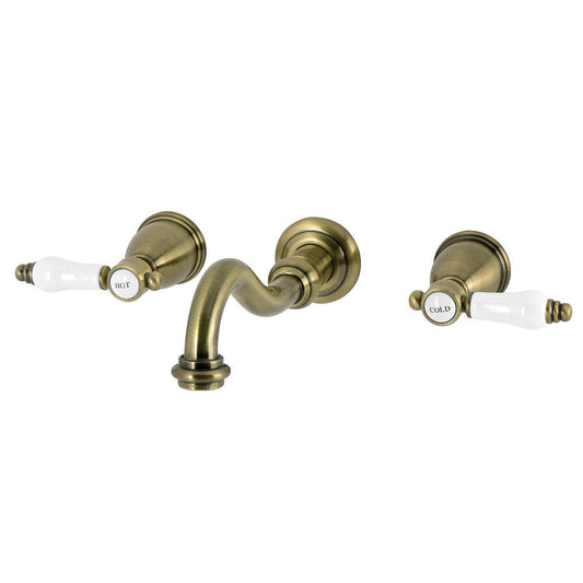 Bel-Air Wall-Mount Bathroom Faucet in Antique Brass