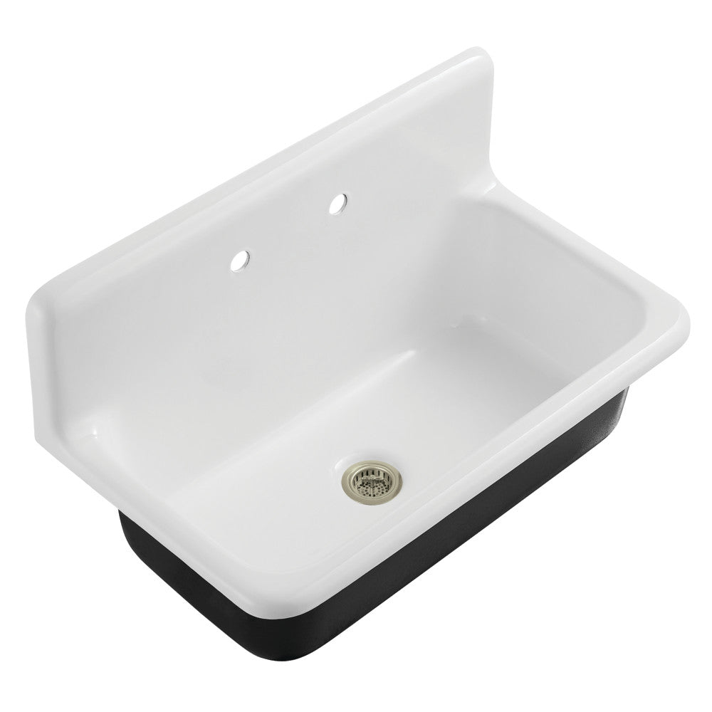 Petra Galley 36 Inch Wall Mount Kitchen Sink in White