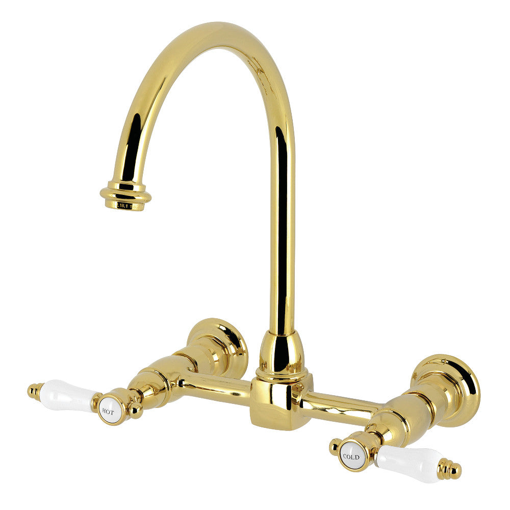 Bel-Air Bridge Kitchen Faucet in Polished Brass