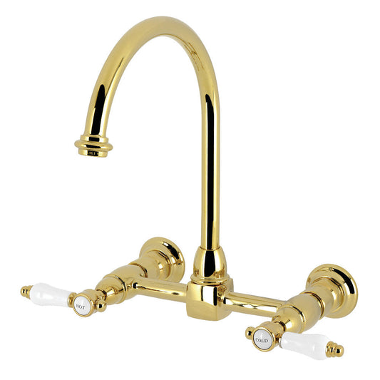 Bel-Air Bridge Kitchen Faucet in Polished Brass