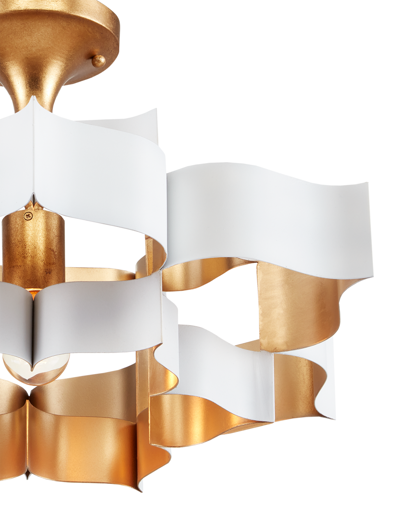 Grand Lotus Small White Chandelier