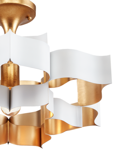 Grand Lotus Small White Chandelier