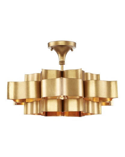 Grand Lotus Small Gold Chandelier