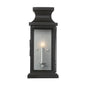 Brooke 1-Light Outdoor Wall Lantern in Matte Black Black