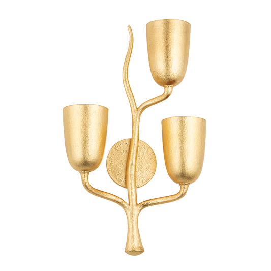 Vine Wall Sconce with Gold Leaf Finish
