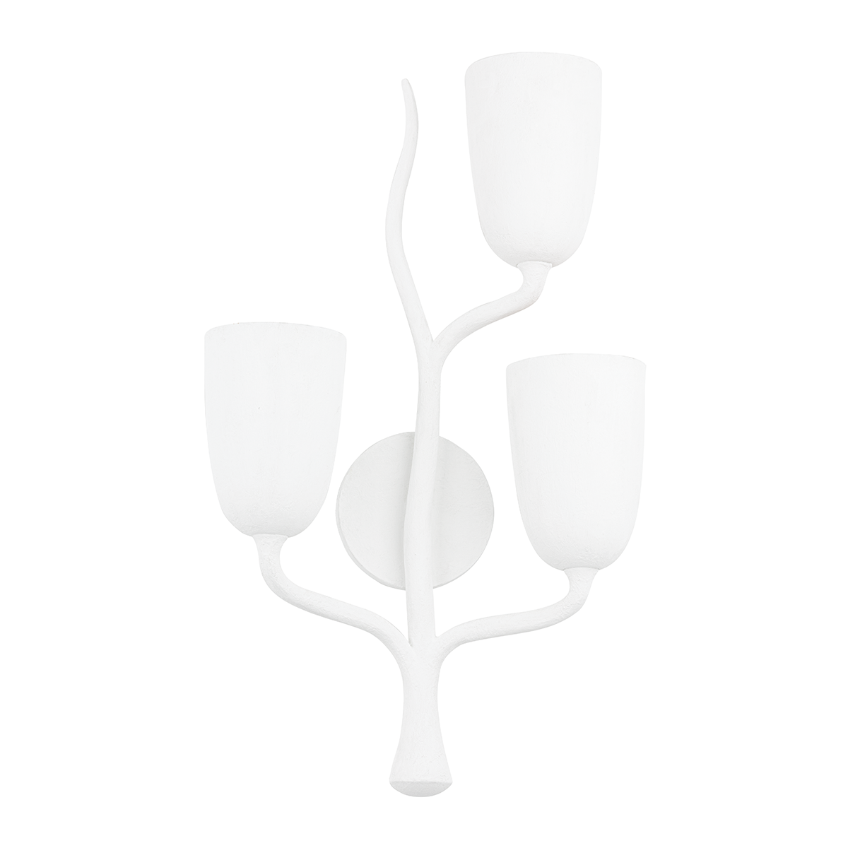 Vine Wall Sconce with White Plaster Finish