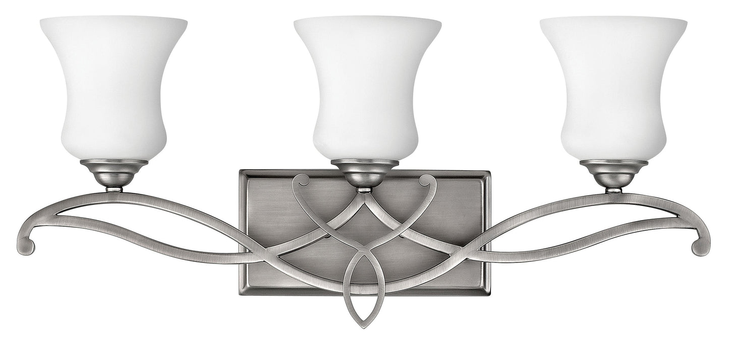 Brooke Medium Three Light Vanity In Brushed Nickel Finish