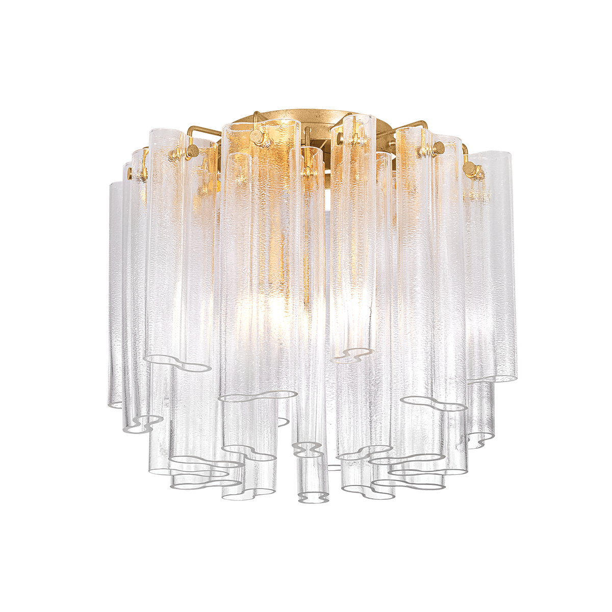 VARENNA Semi Flush In VINTAGE GOLD LEAF Finish