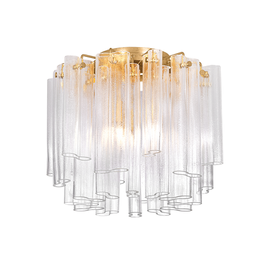 VARENNA Semi Flush In VINTAGE GOLD LEAF Finish