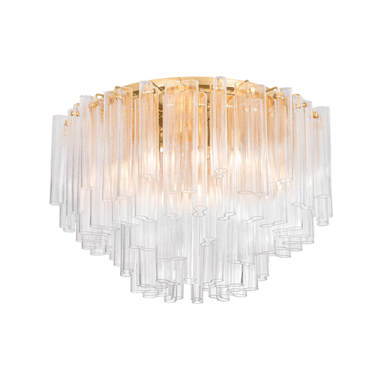 VARENNA Semi Flush In VINTAGE GOLD LEAF Finish