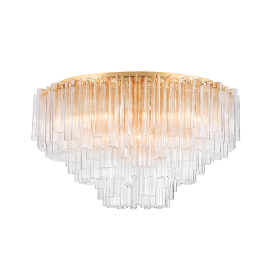 VARENNA Semi Flush In VINTAGE GOLD LEAF Finish