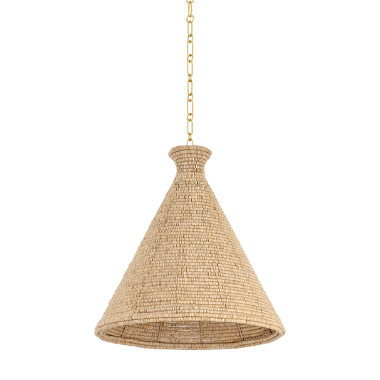 TALLMAN PENDANT with VINTAGE GOLD LEAF Finish