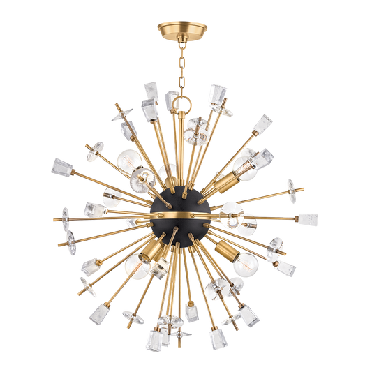 Liberty Chandelier with Aged Brass Finish