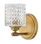 Elle Small Single Light Vanity In Light Brass Finish