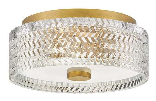 Elle Small Flush Mount In Light Brass Finish