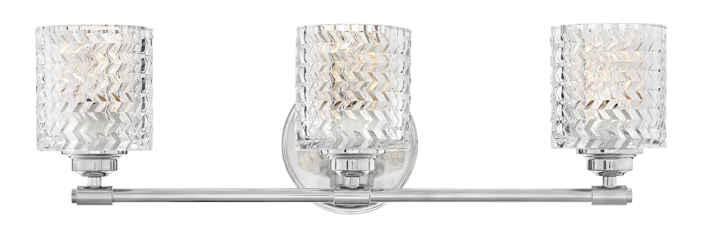 Elle Medium Three Light Vanity In Chrome Finish