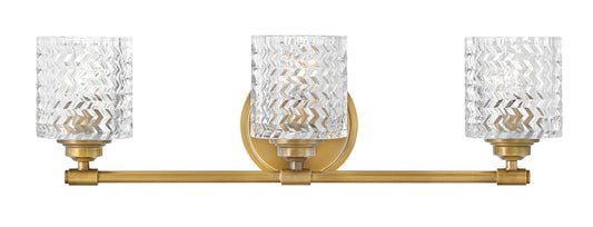 Elle Medium Three Light Vanity In Light Brass Finish