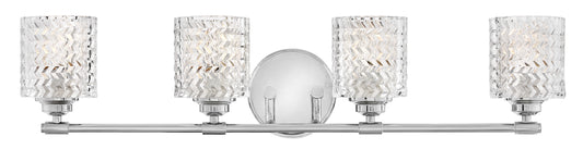 Elle Large Four Light Vanity In Chrome Finish