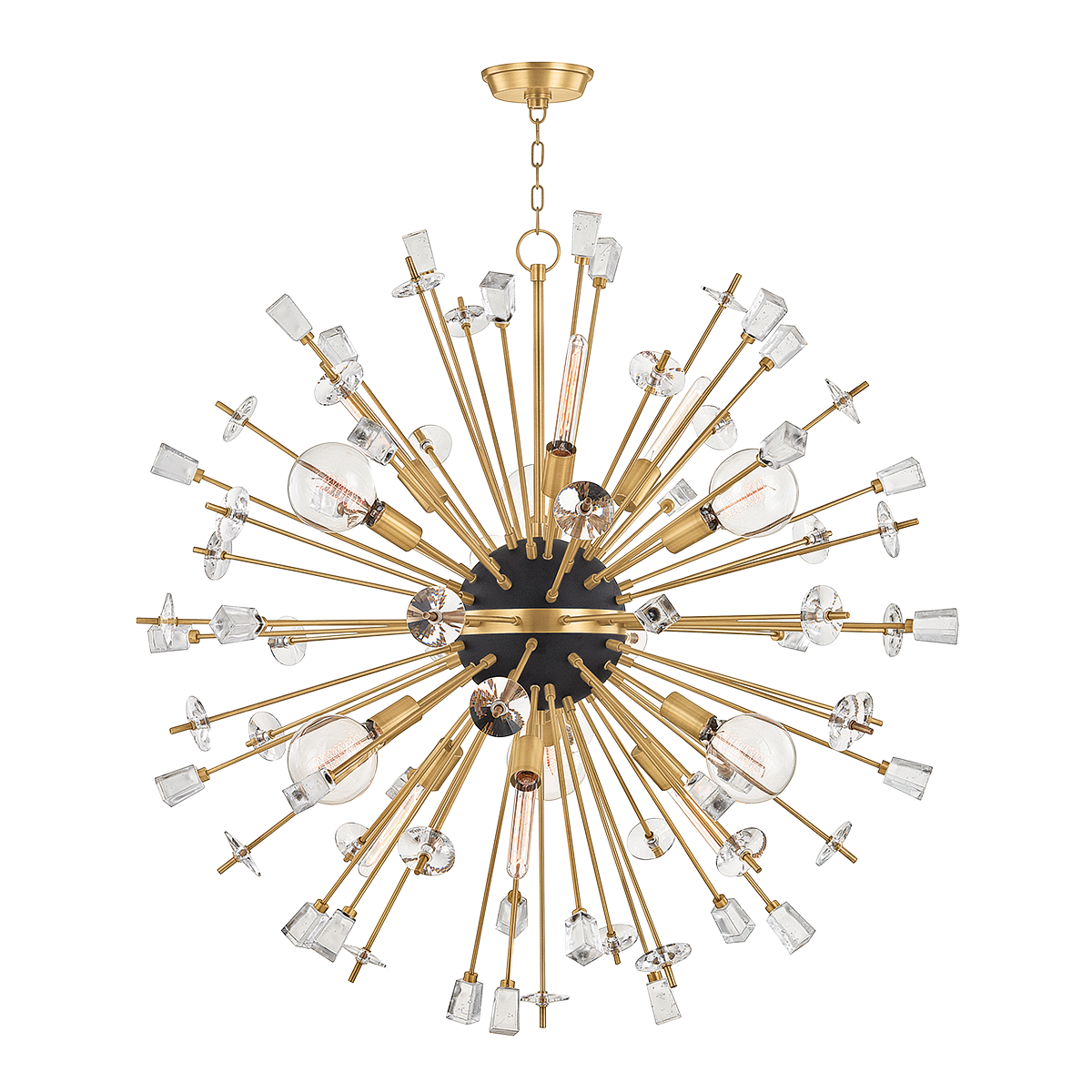 Liberty Chandelier with Aged Brass Finish