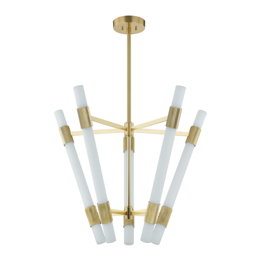 KRAKOW Chandelier In VINTAGE BRASS Finish