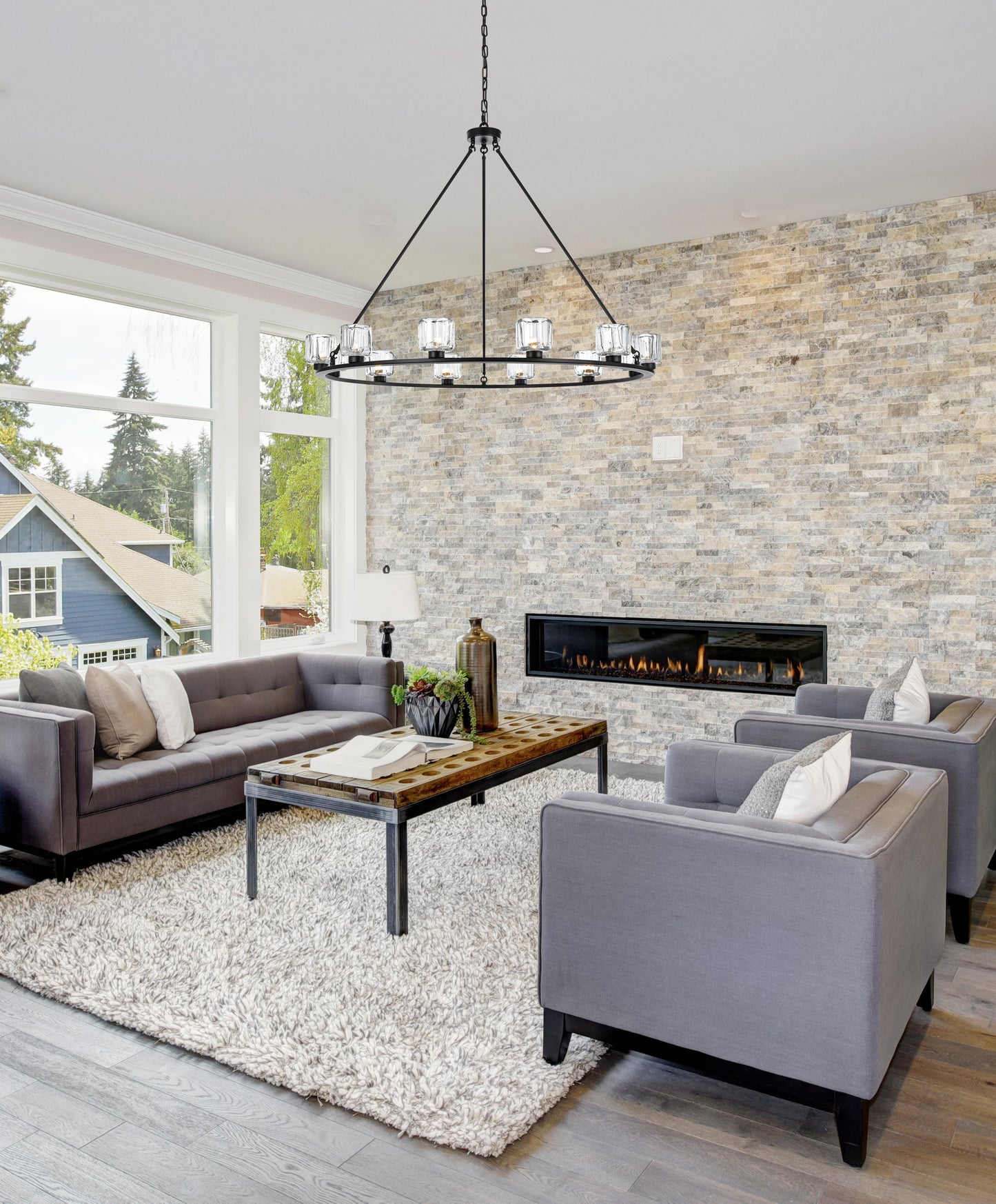 Cadence 48 inch Chandelier in Black