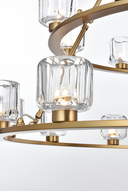 Cadence 48 inch Two-Tier Chandelier in Satin Gold