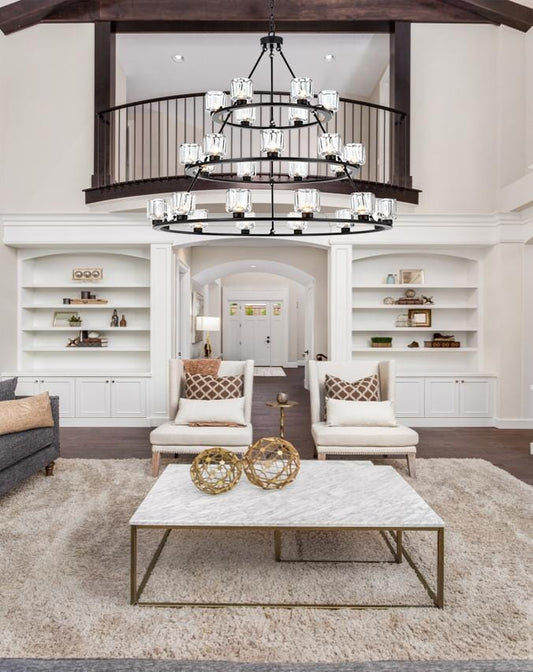 Cadence 48 inch Three-Tier Chandelier in Black