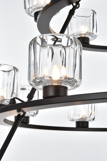 Cadence 48 inch Three-Tier Chandelier in Black