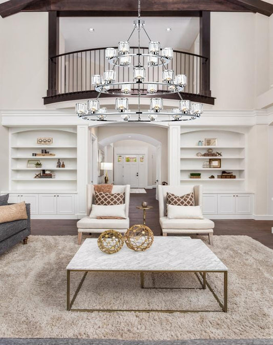 Cadence 48 inch Three-Tier Chandelier in Chrome