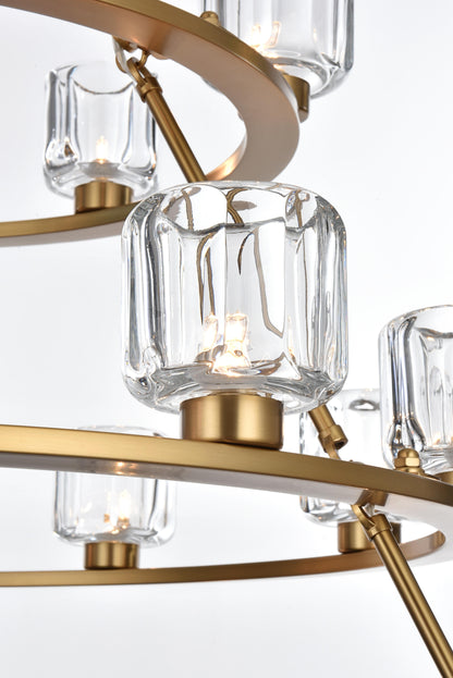 Cadence 48 inch Three-Tier Chandelier in Satin Gold