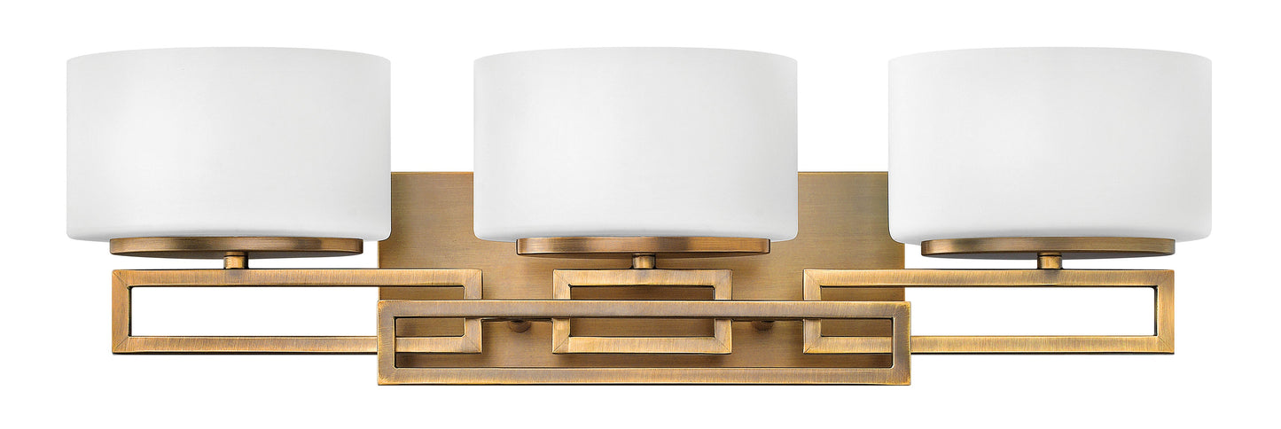 Lanza Medium Three Light Vanity In Light Brass Finish