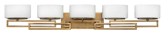 Lanza Extra Large Five Light Vanity In Light Brass Finish