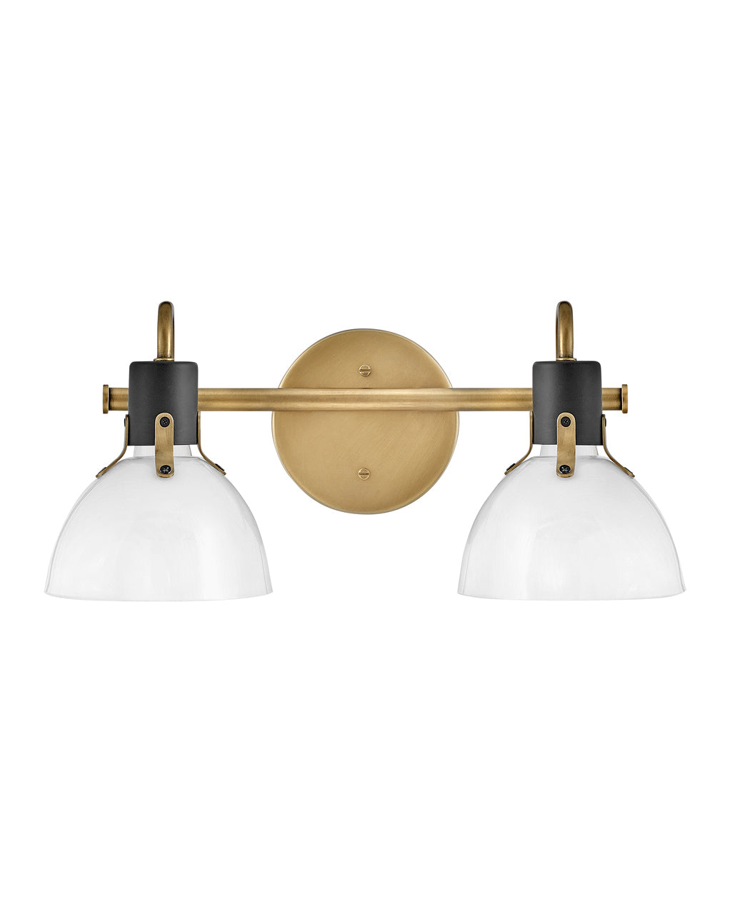 Argo Small Two Light Vanity In Light Brass Finish
