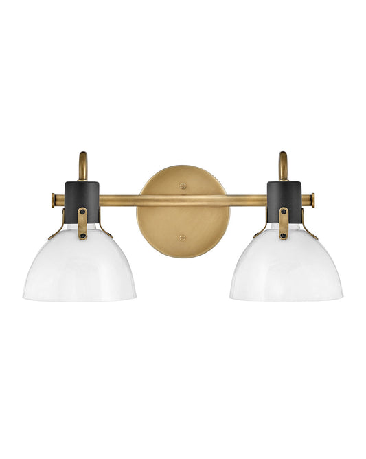 Argo Small Two Light Vanity In Light Brass Finish