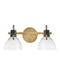 Argo Small Two Light Vanity In Light Brass Finish