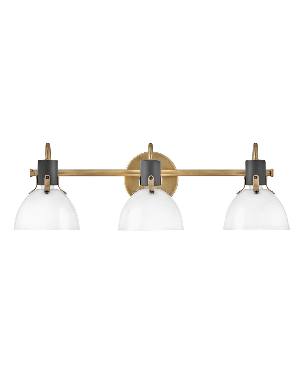 Argo Medium Three Light Vanity In Light Brass Finish