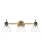 Argo Medium Three Light Vanity In Light Brass Finish