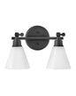 Arti Small Adjustable Two Light Vanity In Black Finish