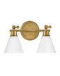 Arti Small Adjustable Two Light Vanity In Light Brass Finish