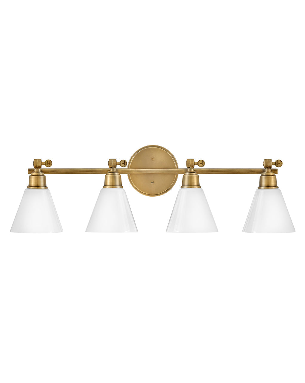 Arti Large Adjustable Four Light Vanity In Light Brass Finish